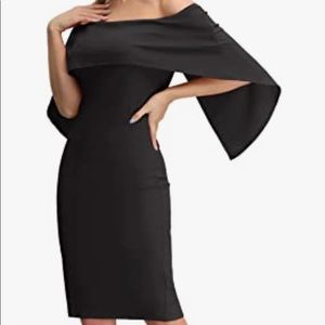 Grace Karin small black batwing fitted dress nwt